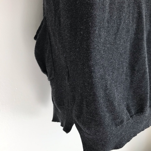 Le Ciel Ruffle Open Gray Cardigan Sweater Vest S - Picture 7 of 11